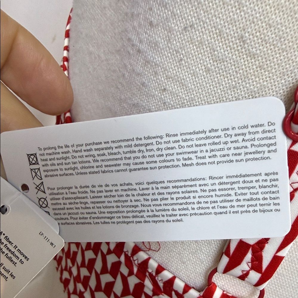 Fantasie Red and White Patterned Bikini Top, Size 32 - NWT - Picture 11 of 15